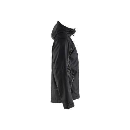 Blåkläder 4753 softshell jakke med hætte, sort/mørk grå