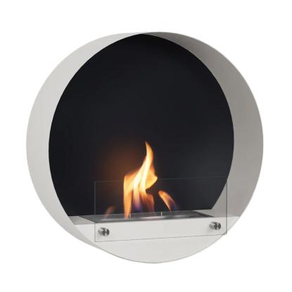 ScandiFlames Delaware biopejs, vægmodel, rund, hvid