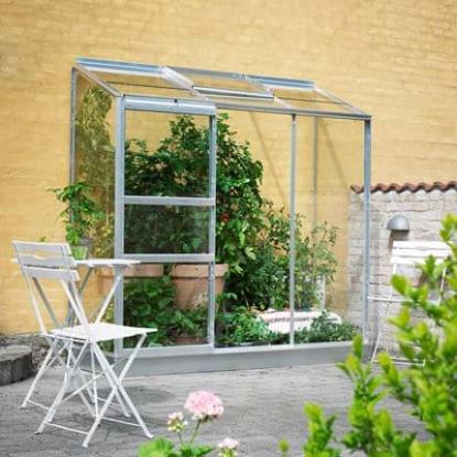 Halls Altan 3 vægdrivhus 1,3 m², alu, 3 mm glas
