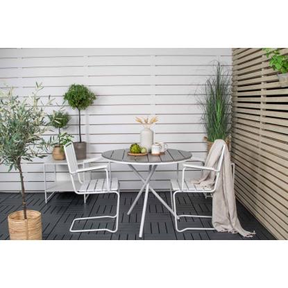 Venture Design Parma cafébord, grå/hvid, Ø90 cm