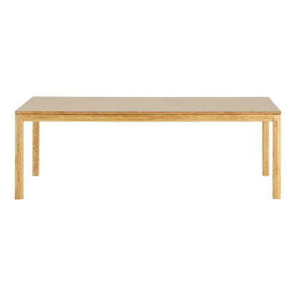 Bowen spisebord med to tillægsplader, eg/egefiner, mørk sand, 100 x 220-320 cm