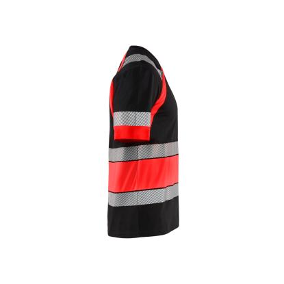 Blåkläder 3421 high vis t-shirt, sort/hi-vis rød