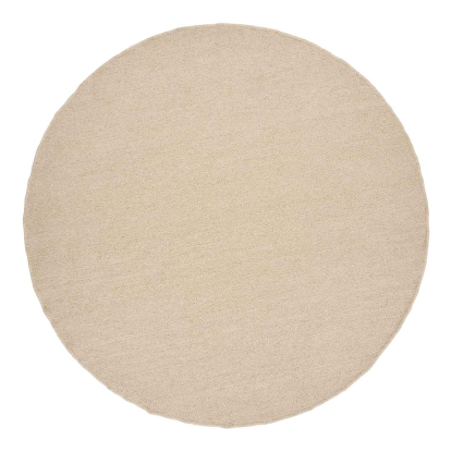 Bela håndvævet tæppe, beige, Ø240 cm