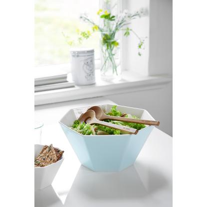Steel-Function Hepta skål med bestik, porcelæn/bambus, isblå - 5 liter