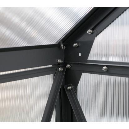 Westmann Flora 64 drivhus, aluminium/polycarbonat, antracitgrå - 2,51 m²
