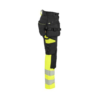 Blåkläder 7025 dame high vis buks 4-vejs stretch, sort/hi-vis gul