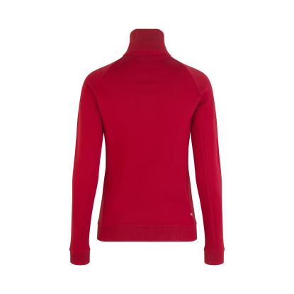 ID 0629 sweat cardigan med lynlås, dame, rød