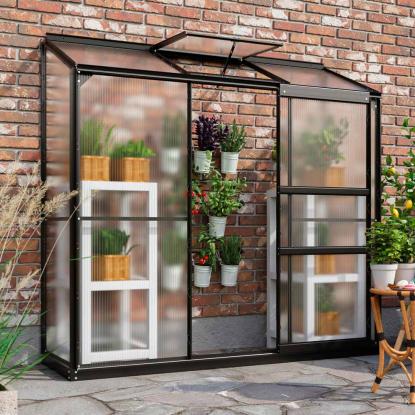 Vitavia Ida 1300 drivhus, sort, 1,3 m², 4 mm poly