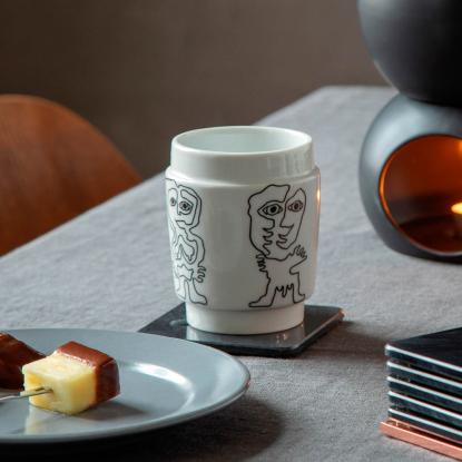 Steel-Function kunstkop nr. 4, porcelæn, sort/hvid - 250 ml