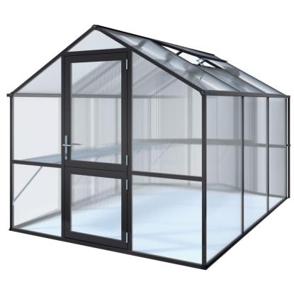KGT Rose III drivhus, antracitgrå, 7,53 m²