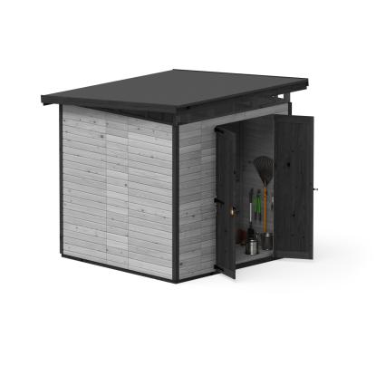 Upyard Strongbox redskabsrum XL, grå/sort - 3,68 m²