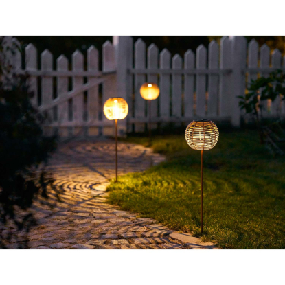 Carlisle LED lampe med solcelle, genopladelig, H70,5 cm, natur