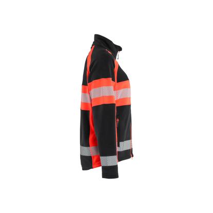 Blåkläder 4718 dame microfleece jakke, sort/hi-vis rød