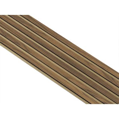 I-Wood Medio+ Original akustikpanel, klar olieret, brun filt og sort kerne, valnøddefiner, 17 x 300 mm
