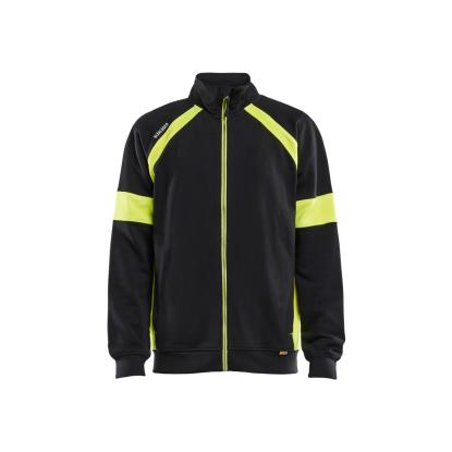 Blåkläder 3567 sweatshirt full zip, sort/hi-vis gul