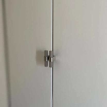 Beslag Design T Helix knop, rustfrit stål look