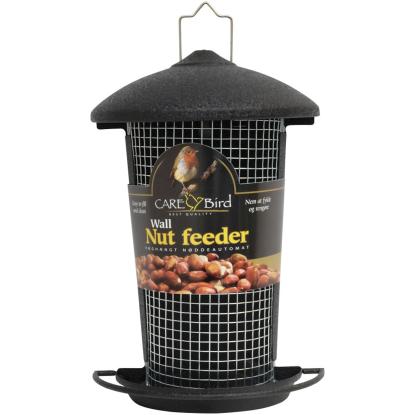 Care Bird foderautomat til væg til nødder, sort, 16 x 25 x 8 cm