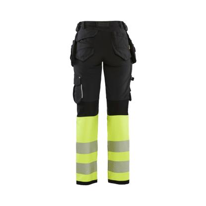 Blåkläder 7193 dame high vis buks 4-vejs stretch, sort/hi-vis gul