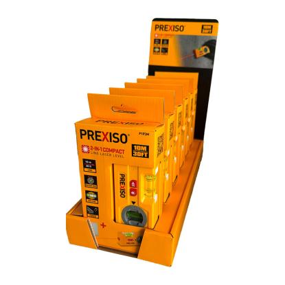 Prexiso P1P3M 2-i-1 compact mini laservaterpas med vinklet magnet, 120 mm, op til 10 meter