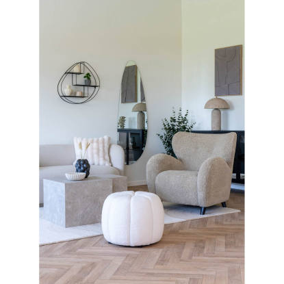 Astley bordlampe i papmaché, H49,5 cm, E27, stone