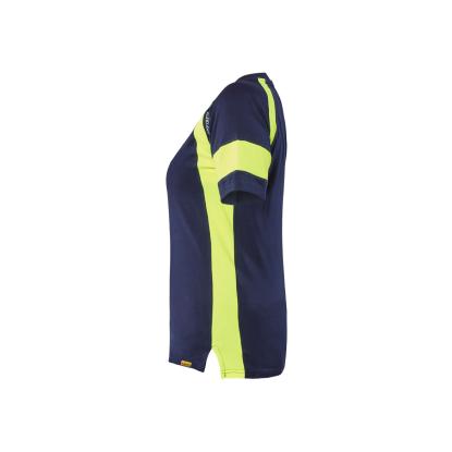 Blåkläder 3524 dame t-shirt, marineblå/hi-vis gul