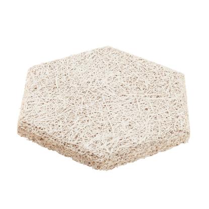 FibroTech Hexagon Multifin træbetonplade, hvid, 25 x 289 x 250 mm - 18 stk.