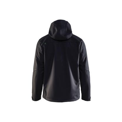 Blåkläder 4949 softshell jakke med hætte, sort/grøn