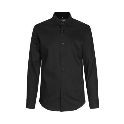 Seven Seas SS402 Poplin skjorte, slim, sort