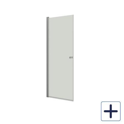 Scanbad Match A svingdør, H200 cm, satin/klart glas