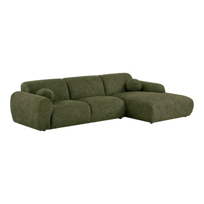 Clyde højrevendt loungesofa med to puder, olivengrøn
