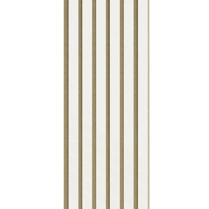 I-Wood Medio+ Original akustikpanel, hvidmalet, brun filt og lys kerne, folie, 16 x 300 mm
