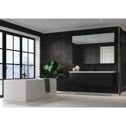 Fibo Cement vådrumspanel med 60 x 40 cm fliselook, 10 x 600 x 2400 mm, lentini dark stone