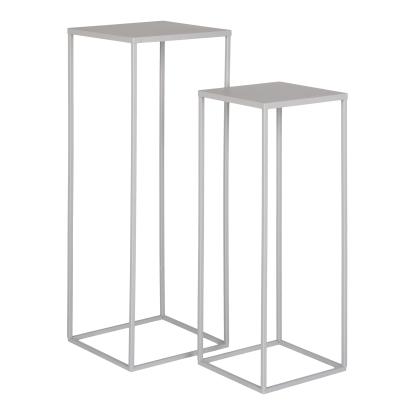 Blomsteropsats, stål, cool grey, sæt af 2