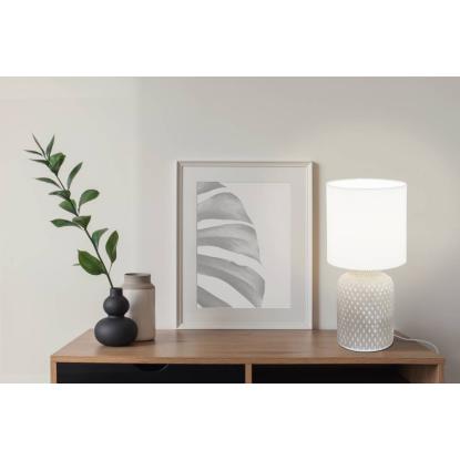 EGLO BELLARIVA bordlampe, H32 cm, E14, grå/hvid