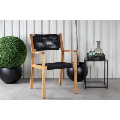 Venture Design Little John havestol med armlæn, sort/natur