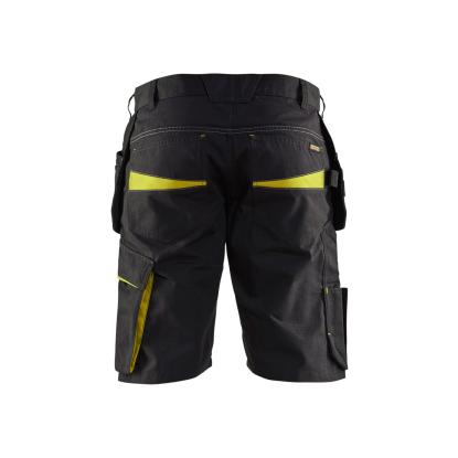 Blåkläder 1494 serviceshorts med værktøjslommer, sort/hi-vis gul