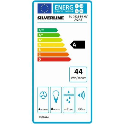 Silverline SL3422 Agat væghængt emhætte, hvid, 80 cm