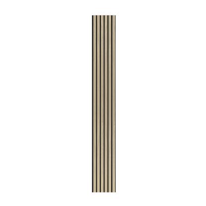 I-Wood Medio+ Original akustikpanel, ubehandlet natur, sort filt og sort kerne, egefiner, 17 x 300 mm