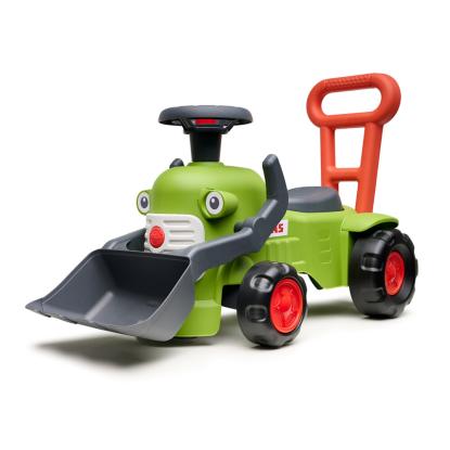 FALK Claas Vintage traktor med rat, horn og skubbehåndtag, grøn