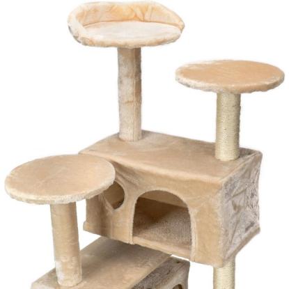 XXL kradsetræ til katte, beige, 131 x 58 x 50 cm