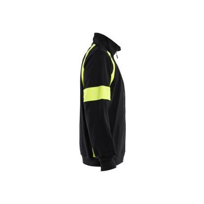 Blåkläder 3567 sweatshirt full zip, sort/hi-vis gul