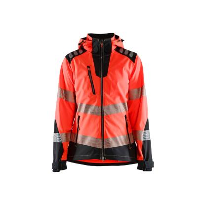 Blåkläder 4791 dame high vis softshelljakke, hi-vis rød/sort