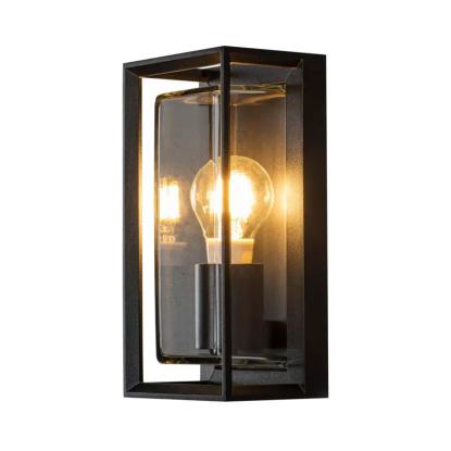 Konstsmide Brindisi væglampe, IP54, 26 x 13 cm, sort