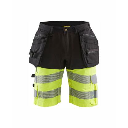 Blåkläder 1596 high vis shorts med stretch, sort/hi-vis gul