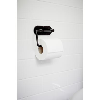 Habo Plain toiletpapirholder, selvklæbende, sort