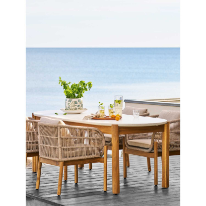 Terracina havebord med terrazzo bordplade, akacie, 95 x 210 cm