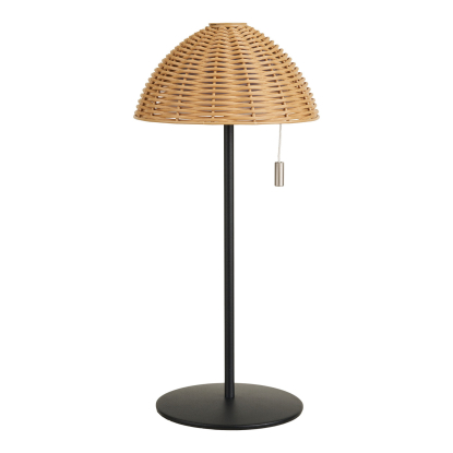 Wigan LED bordlampe, genopladelig, H32 cm, natur/sort