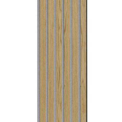 I-Wood Medio+ Original akustikpanel, klar olieret, grå filt og sort kerne, egefiner, 17 x 300 mm
