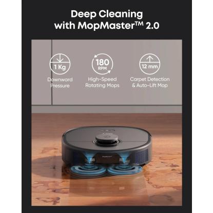 eufy X10 Pro Omni robotstøvsuger og gulvvasker med alt-i-en dockingstation, sort