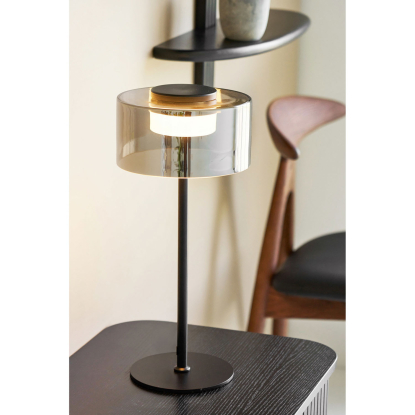 Cholet LED bordlampe, H45 cm, sort/klar